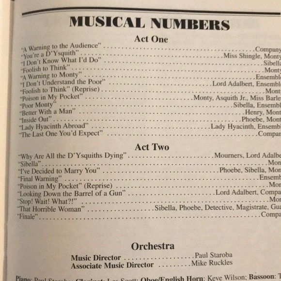 A Gentleman’s Guide To Love And Murder PLAYBILL - Picture 5 of 5